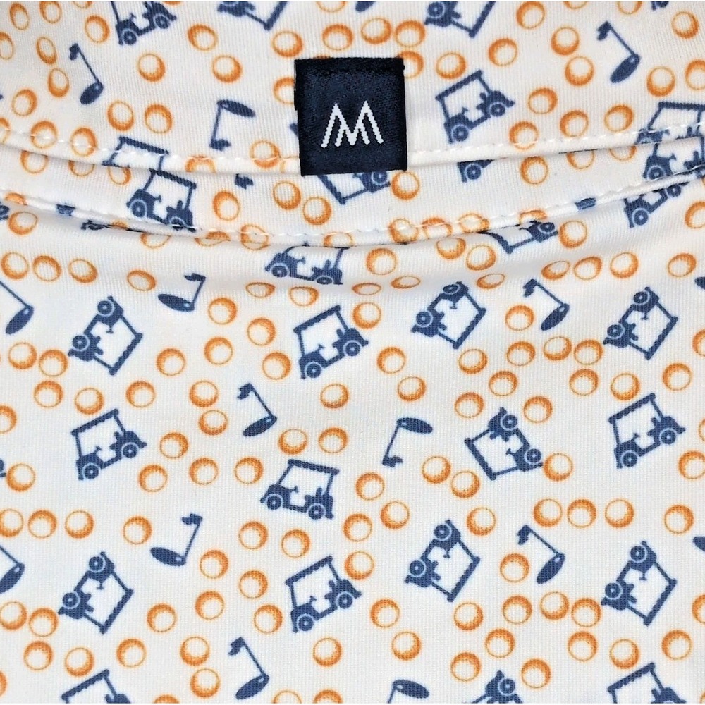 NEW Mizzen+Main Versa Polo Shirt Trim Mens XXL White/Blue/Orange Golf Cart NWT - Picture 4 of 10